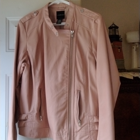 Lane Bryant Faux Leather Jacket 14/16 Pale Peach - Picture 9 of 9